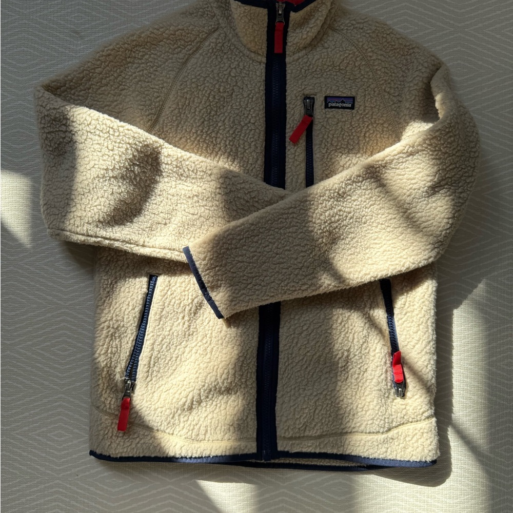 Patagonia Kids Retro Pile Sherpa Fleece Jacket size XL/14 - El Cap Khaki